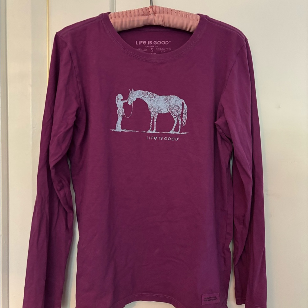 Life is Good Purple Long Sleeve Shirt